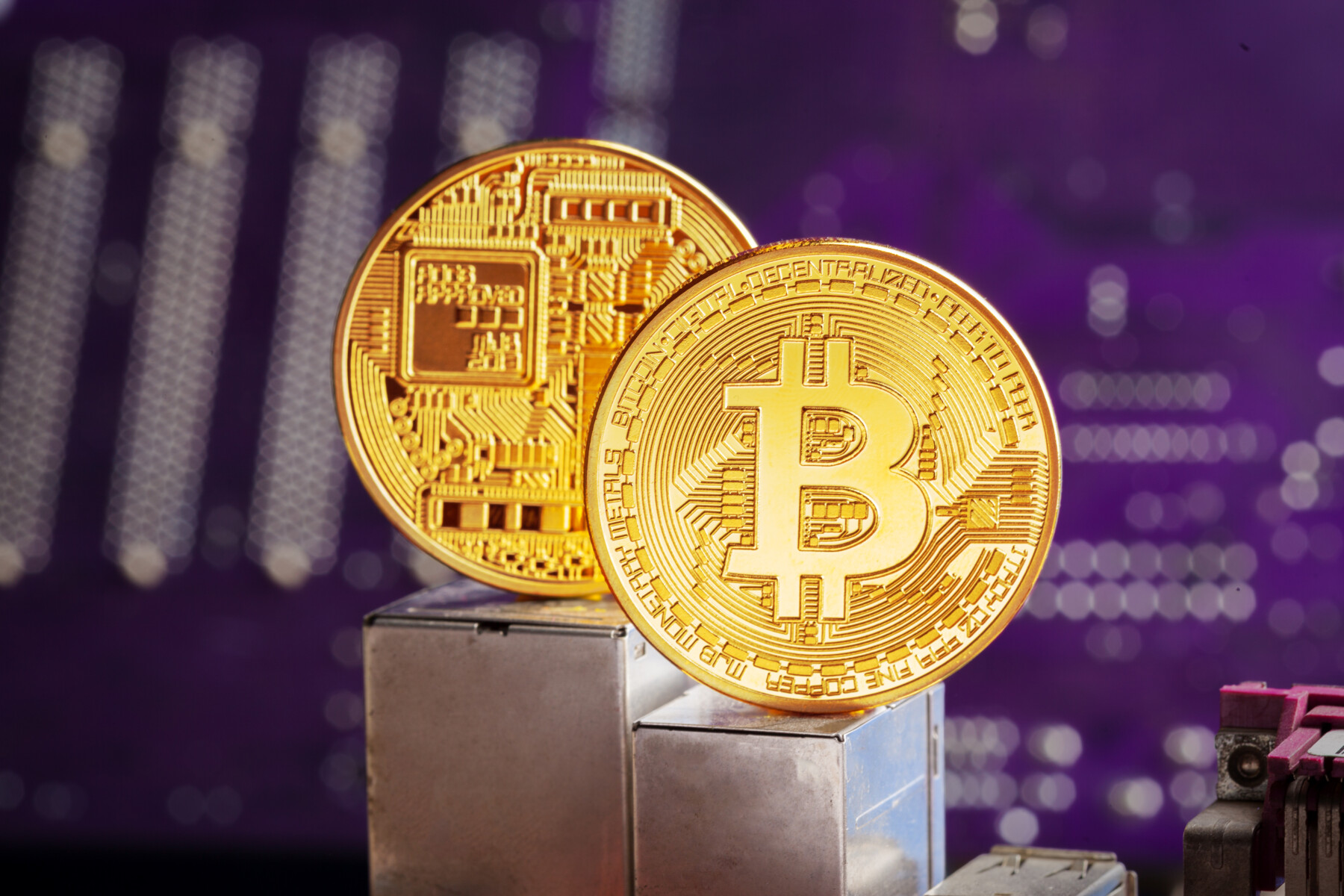 Bitcoin And A Computer Graphic Card