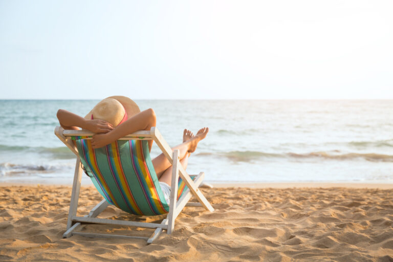 Woman on beach in summer