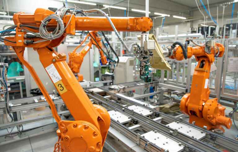 robotization of modern industry in the factory. New program industry 4.0