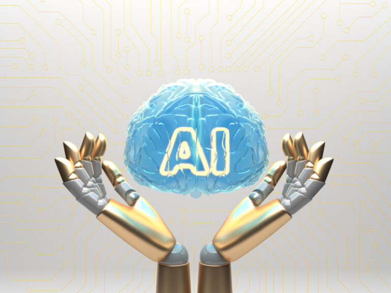 ai-cloud-concept-with-robot-arms