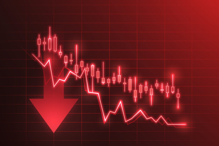 Financial crisis stock chart business on economy market backgrou