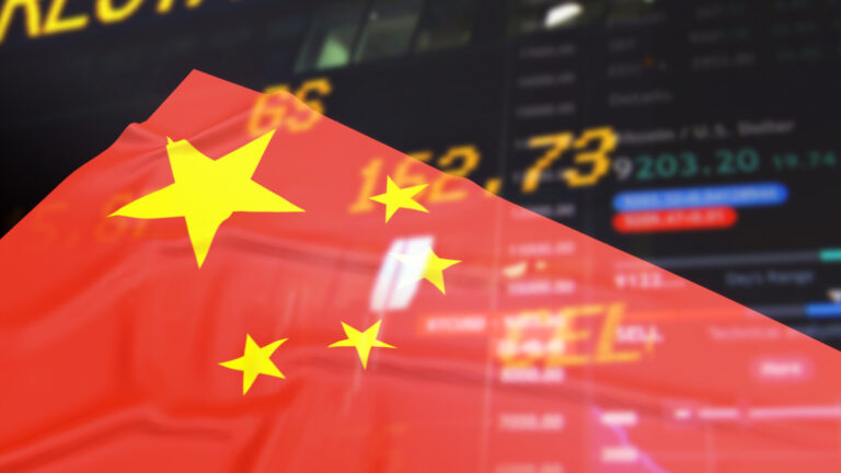 The Chinese flag and business background  3d rendering