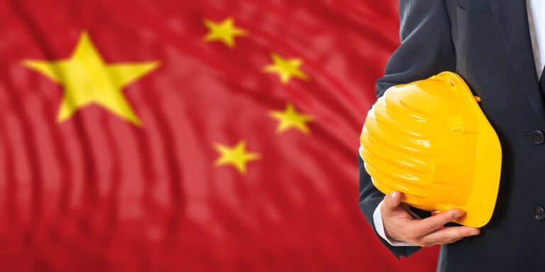 engineer-china-flag-background-3d-illustration