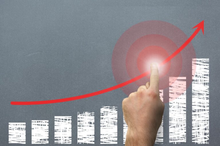 Finger indicating graph rises