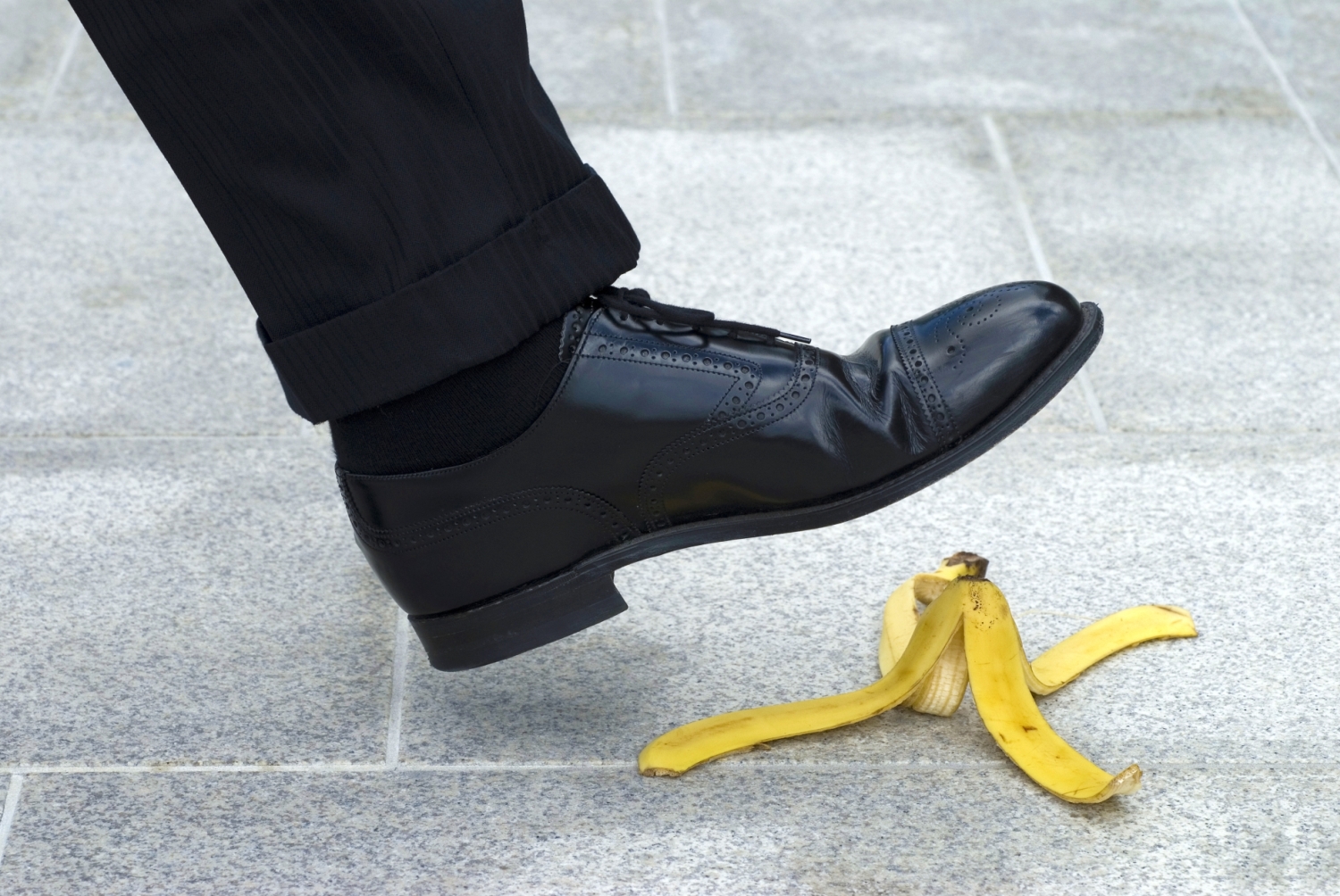 person-is-going-step-banana-peel