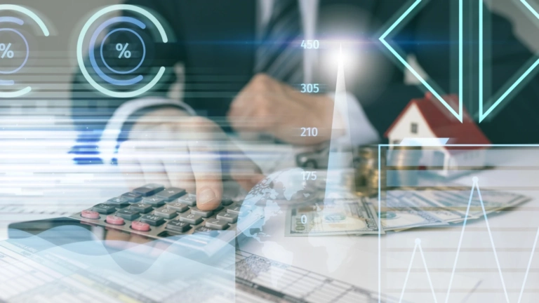 Business concept with calculator close up