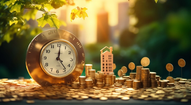 Photorealistic money with house