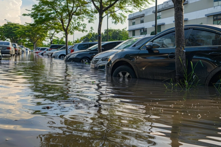 Car Stuck Flash Flood City