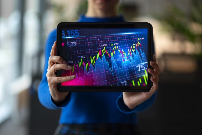 Person Office Analyzing Checking Finance Graphs