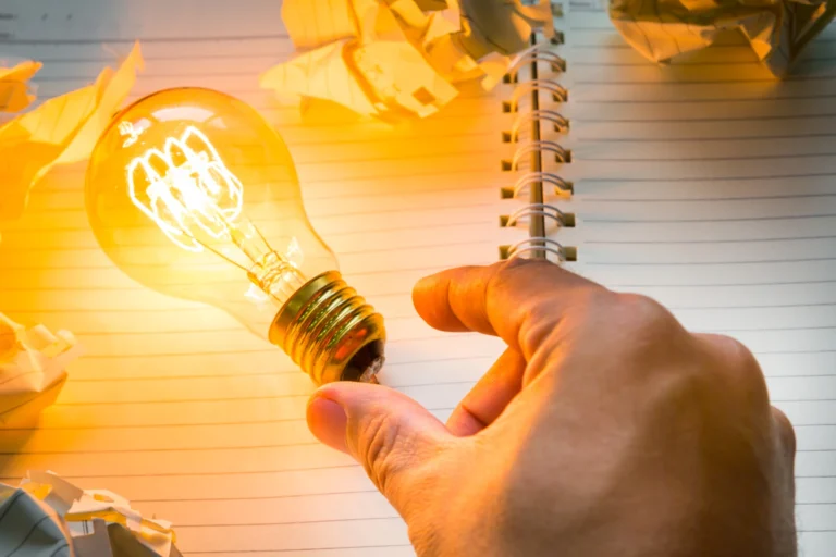 Hand lit light bulb
