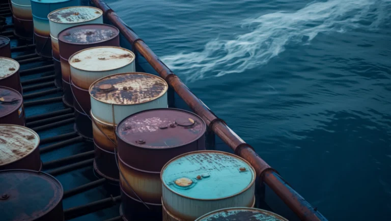 Barrels oil high seas created with generative ai technology