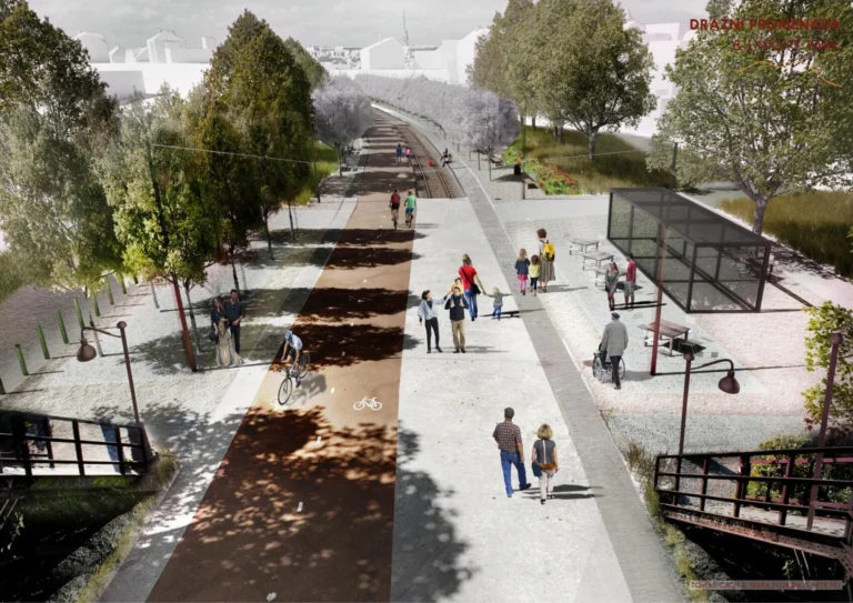 Drazni promenada a liniovy park obr