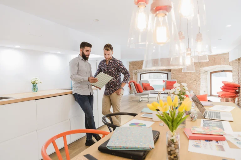 Office workers with documents